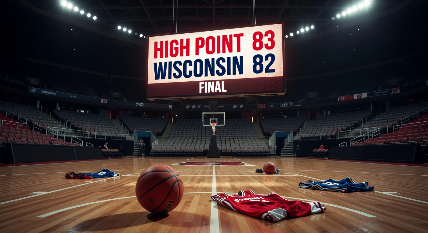 High Point defeats Wisconsin 83-82 in NCAA tournament first-round game