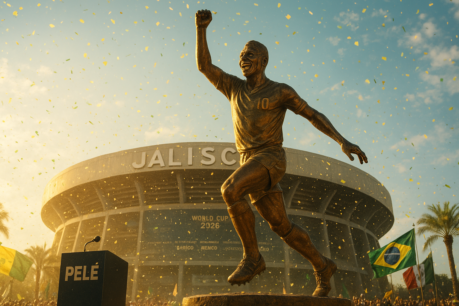 Pelé Statue Unveiled Outside Jalisco Stadium in Guadalajara