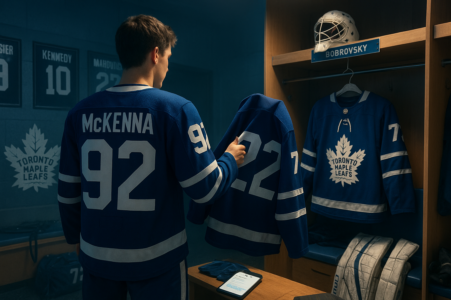 McKenna Switches to No. 92 With Maple Leafs After Bobrovsky Signing