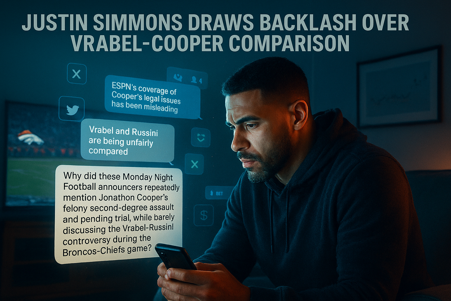 Justin Simmons Draws Backlash Over Vrabel-Cooper Comparison