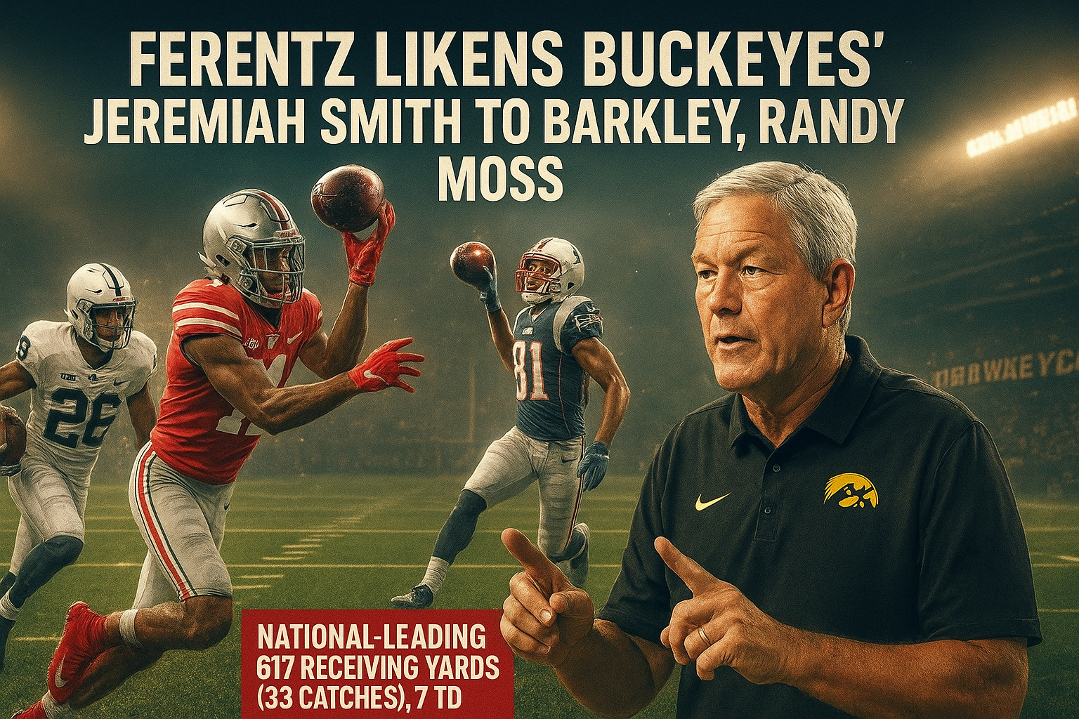 Ferentz Likens Buckeyes' Jeremiah Smith To Barkley, Randy Moss